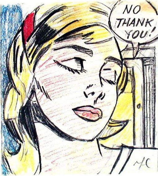 No, Thank you! painting - Roy Lichtenstein No, Thank you! art painting